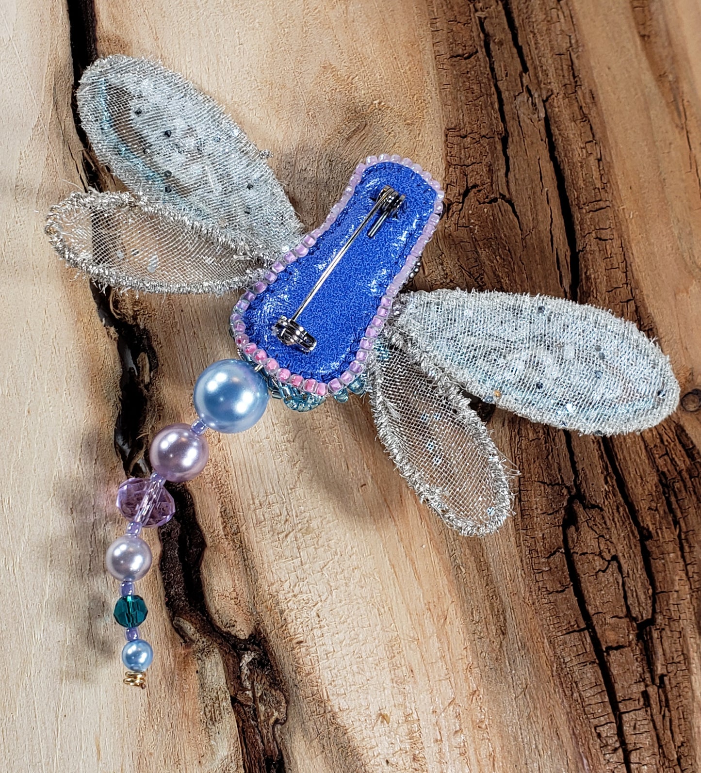 Dragonfly Beaded Embroidery Brooch