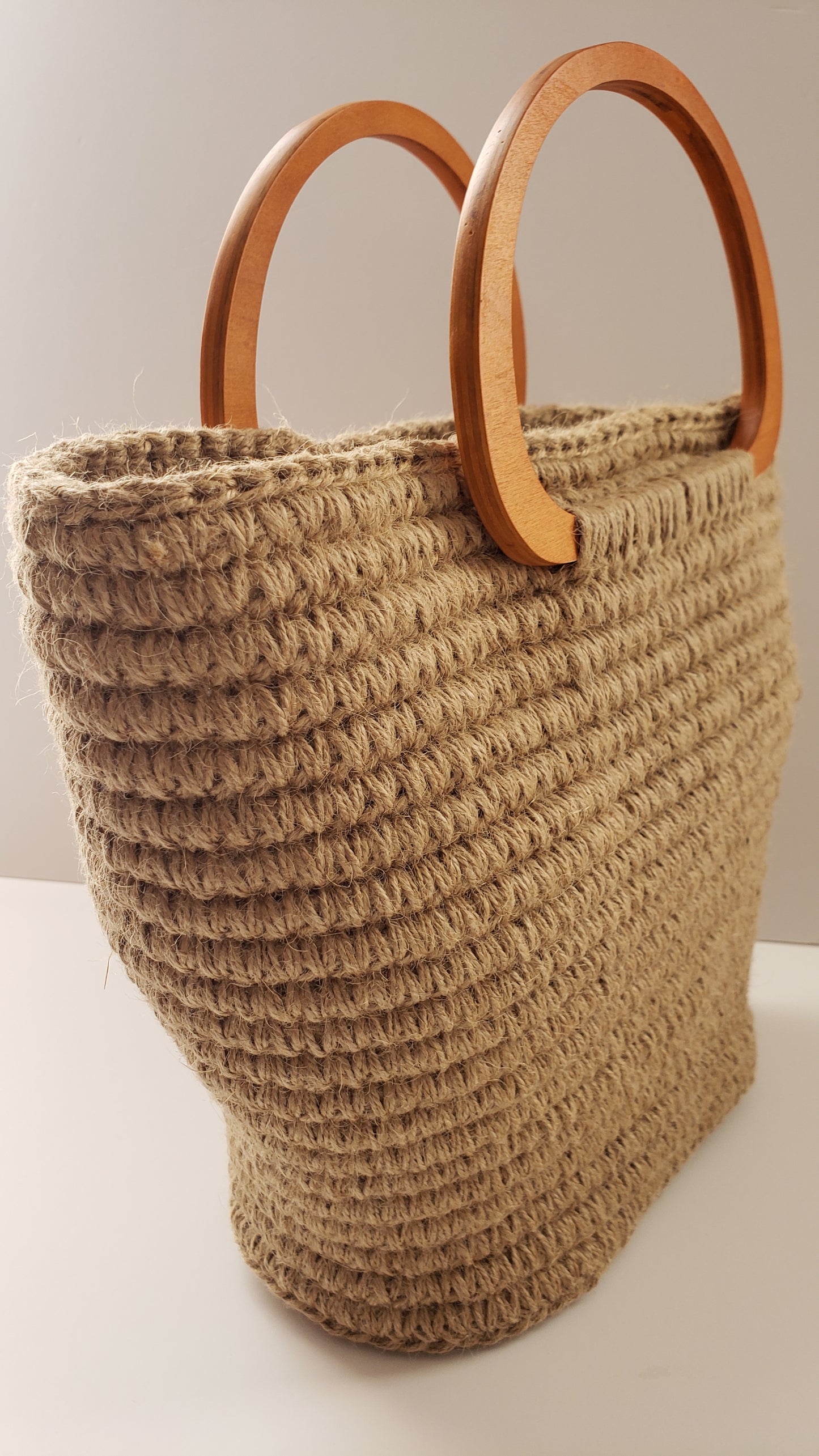 HANDWOVEN CROCHET JUTE BAG BASKET