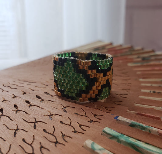 SNAKE SKIN BEADED RING