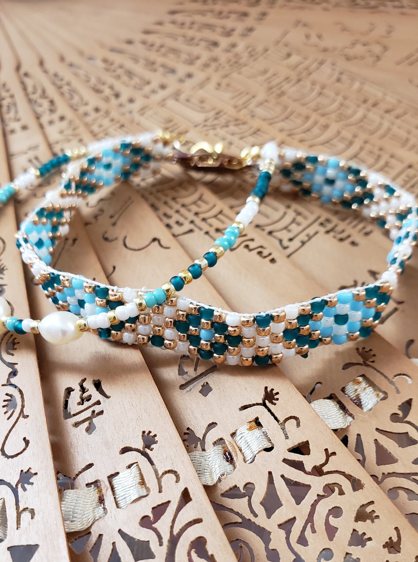 Geometric beaded bracelet