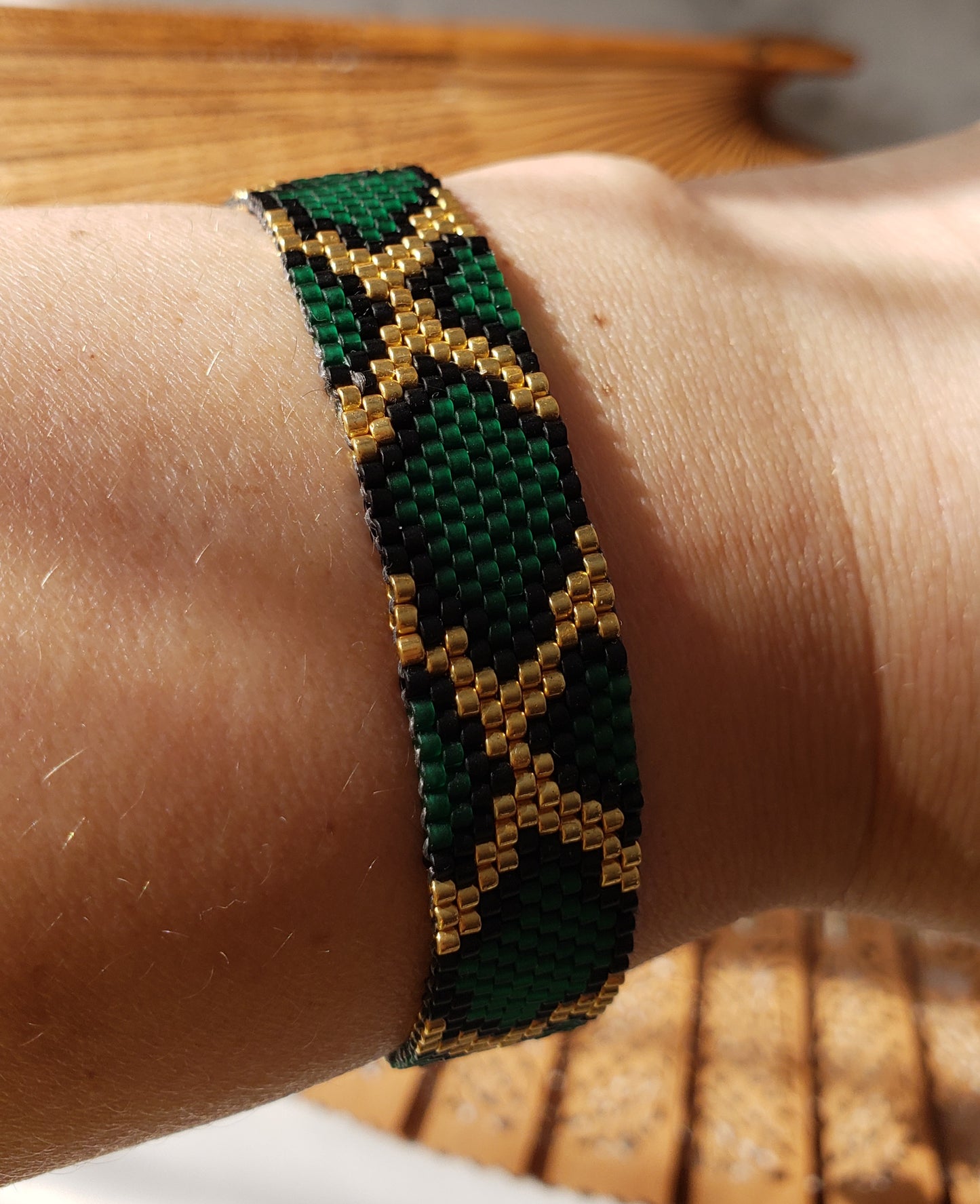 Green Snake Beaded Bracelet