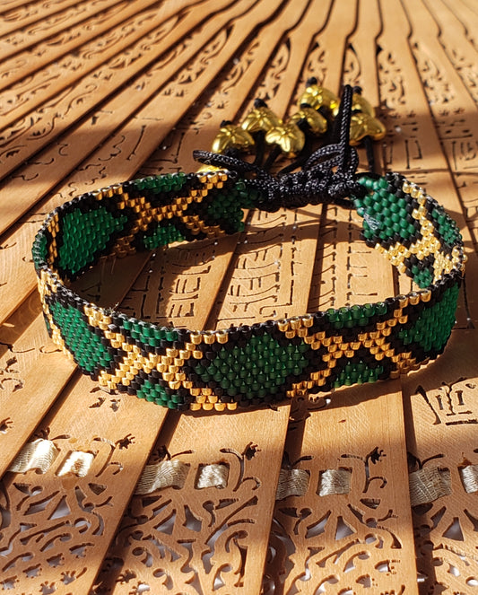 Green Snake Beaded Bracelet